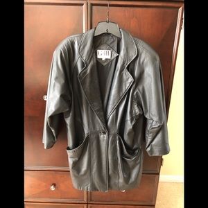 Vintage black leather jacket